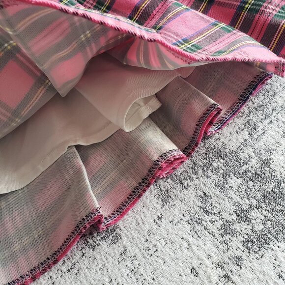 Cute Pink Tartan Punk Kilt w/ wallet chain DIY custom + ooak - Picture 9 of 14